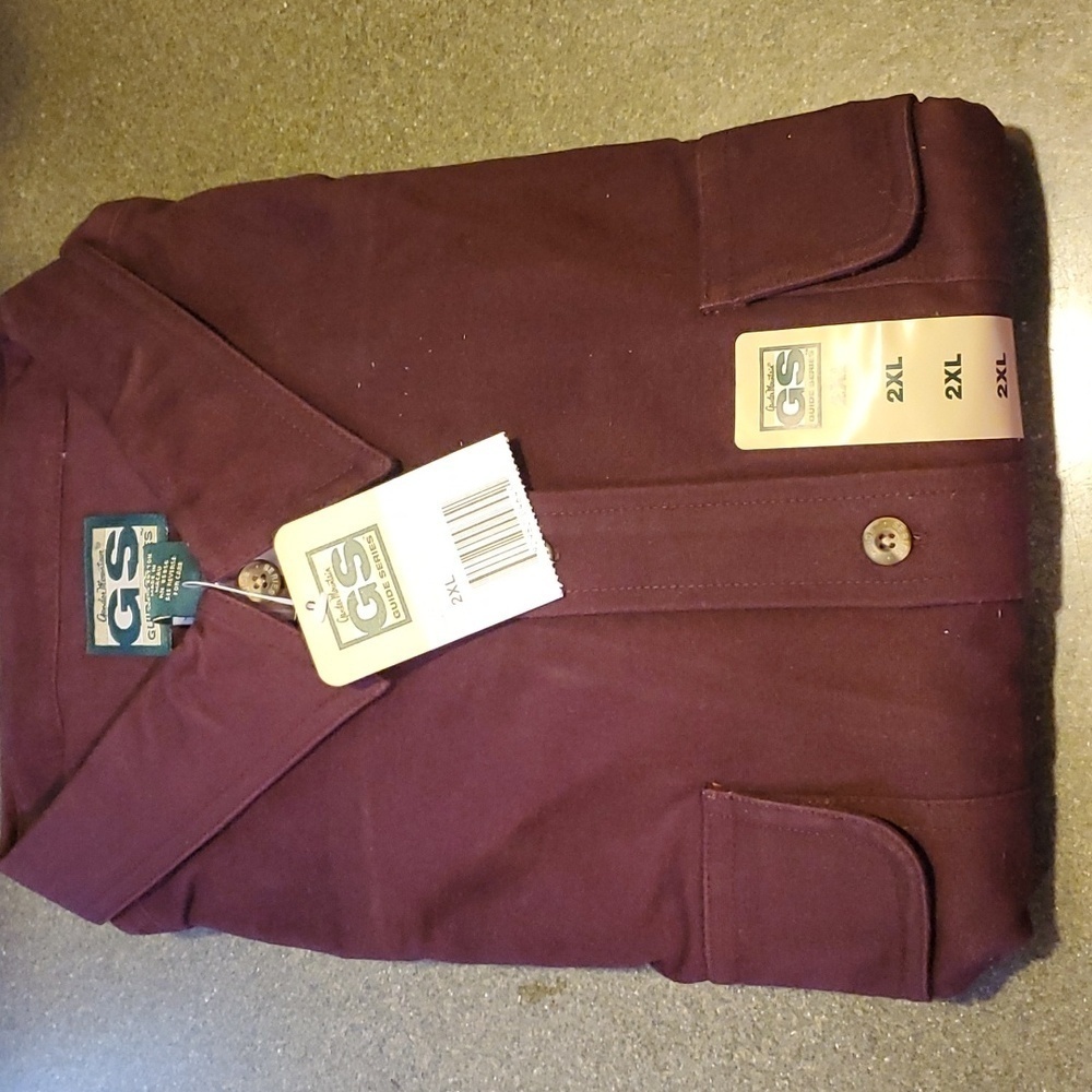 Gander Mountain Guide Series EggPlant Dark Purple LSleeve Flannel Sz 2X‎ Shirt